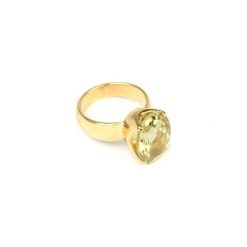 InspiRING Kwarc Lemon Szlif Owalny złoto. Zielone pierścionki damskie Brazi druse jewelry, z kwarcem, złote. Za 330,00 zł.