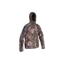 Kurtka myśliwska wodoodporna Light 500 kamo BROWN. Brązowe kurtki męskie SOLOGNAC, xl, bez wzorów, z poliesteru, bez kaptura. Za 199,99 zł.