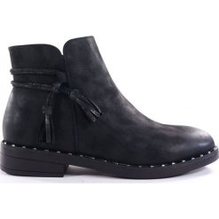 BOTKI DAMSKIE TS SHFN05 CZA. Botki damskie T. Sokolski, ze skóry ekologicznej, bez obcasa, bez zapięcia. Za 99,00 zł.