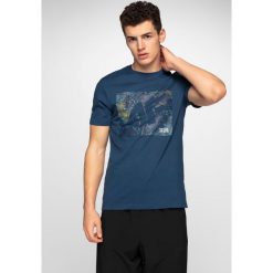 T-shirt męski TSM003 - granat. Szare koszulki męskie 4f, m, bez wzorów, bez kołnierzyka. Za 39,99 zł.