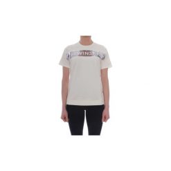 T-shirty z krótkim rękawem Twin Set TP2073. Białe t-shirty damskie marki Twin Set, bez wzorów, bez kołnierzyka. Za 530,08 zł.