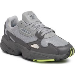 Buty adidas - Falcon W EE5115 Grefou/Gretwo/Hireye. Szare półbuty damskie Adidas, na co dzień, bez wzorów, ze skóry, bez obcasa, na płaskiej podeszwie, bez zapięcia. Za 399,00 zł.