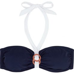 Biustonosz bikini "Fiji" w kolorze granatowo-jasnoróżowym. Niebieskie biustonosze marki Dorina. W wyprzedaży za 34,95 zł.