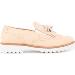 Półbuty - skóra naturalna - model 247 - kolor beżowy bąbelki. Brązowe półbuty damskie Zapato, bez wzorów, ze skóry, bez obcasa, bez zapięcia. W wyprzedaży za 173,40 zł.