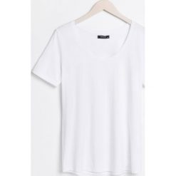 T-shirt z bawełny organicznej - Biały. Białe t-shirty damskie marki Reserved, s, z bawełny. Za 24,99 zł.