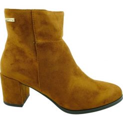 Botki damskie Sergio Leone BT522,Kolor brązowy. Pomarańczowe botki damskie Sergio Leone, na zimę, bez obcasa, bez zapięcia. Za 130,00 zł.