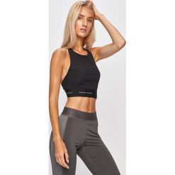 Reebok - Biustonosz sportowy. Czarne biustonosze sportowe damskie Reebok, s, bez wzorów, z elastanu. Za 139,90 zł.