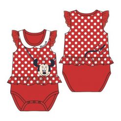 Disney By Arnetta Body Dziewczęce Minnie 62 Czerwone. Czerwone body niemowlęce Disney By Arnetta, z nadrukiem, z bawełny, bez rękawów. Za 35,00 zł.