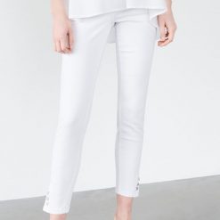 Jeansy slim - Biały. Białe jeansy damskie Reserved. Za 99,99 zł.