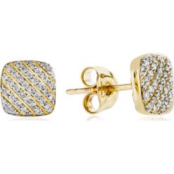 Kolczyki damskie: RABAT Złote Kolczyki – złoto żółte 585, Brylant 0,24ct