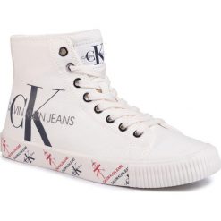 Tenisówki CALVIN KLEIN JEANS - Danza B4R0894 Bright White. Białe półbuty damskie Calvin Klein Jeans, bez wzorów, z jeansu, bez zapięcia. Za 429,00 zł.