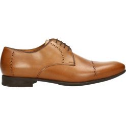 Półbuty LOUIS. Pomarańczowe buty wizytowe męskie Gino Rossi, bez wzorów, ze skóry, eleganckie, na sznurówki. Za 249,90 zł.