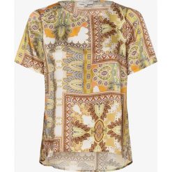 Apriori - Bluzka damska, żółty. Żółte bluzki damskie Apriori, bez wzorów, z satyny, eleganckie, bez kołnierzyka, bez rękawów. Za 249,95 zł.