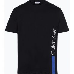 Calvin Klein - T-shirt męski, niebieski. Niebieskie t-shirty męskie Calvin Klein, s, z napisami, z bawełny, bez kołnierzyka. Za 179,95 zł.