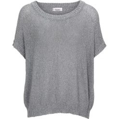 Sweter w kolorze szarym. Szare swetry damskie Heine, bez wzorów, ze splotem, bez rękawów, bez kaptura. W wyprzedaży za 109,95 zł.