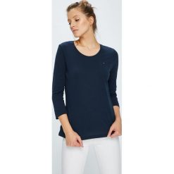 Tommy Hilfiger - Bluzka. Szare bluzki z odkrytymi ramionami TOMMY HILFIGER, l, z bawełny, casualowe, z okrągłym kołnierzem. Za 199,90 zł.