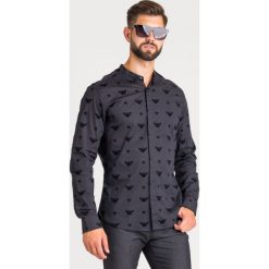 KOSZULA Emporio Armani. Czarne koszule męskie xl, z nadrukiem, z bawełny. Za 407,40 zł.
