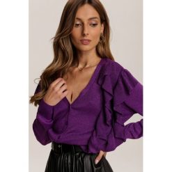 Ciemnofioletowy Sweter Loralynn. Fioletowe swetry damskie Renee, s, bez wzorów. Za 139,99 zł.