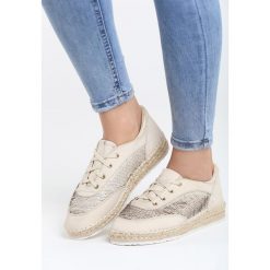 Beżowe Espadryle Jery. Brązowe espadryle damskie Born2be, bez wzorów, bez obcasa, na płaskiej podeszwie. Za 49,99 zł.