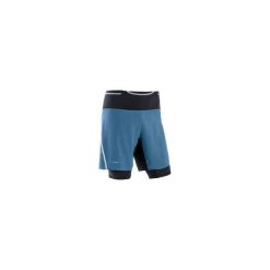 Spodenki do biegania w terenie męskie 2 w 1 Comfort. Szare spodenki sportowe męskie EVADICT, xl, bez wzorów, z elastanu, do biegania. Za 99,99 zł.