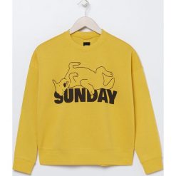 Bluza ze zwierzęcym nadrukiem - Żółty. Żółte bluzy damskie Sinsay, s, z nadrukiem, bez rękawów, bez kaptura. Za 29,99 zł.