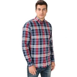 Tommy Hilfiger Koszula Niebieski Czerwony. Czerwone koszule męskie TOMMY HILFIGER, m, w kratkę, z bawełny, bez kołnierzyka, z długim rękawem. Za 428,95 zł.