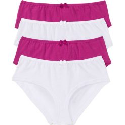 Figi hipster z kokardką (4 pary) bonprix fuksja + biały. Czerwone figi bonprix. Za 31,96 zł.