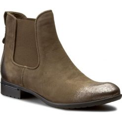 Sztyblety CARINII - B2412/N I43-000-PSK-769. Zielone buty zimowe damskie Carinii, z materiału, na obcasie. W wyprzedaży za 229,00 zł.