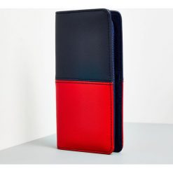 Portfel z metaliczną wstawką. Niebieskie portfele damskie Moodo, bez wzorów. Za 24,99 zł.