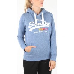 SuperDry Bluza Niebieski. Niebieskie bluzy damskie Superdry, s, z haftami, z bawełny, bez rękawów, bez kaptura. Za 352,95 zł.