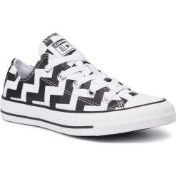Trampki CONVERSE - Ctas Ox 565438C White/Black/White. Czarne półbuty damskie Converse, bez wzorów, z gumy, bez zapięcia. W wyprzedaży za 209,00 zł.