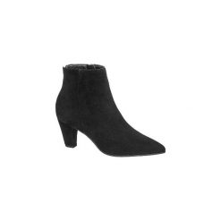 Zamszowe botki damskie 5th Avenue w kolorze czarnym. Czarne botki damskie ze skóry, bez obcasa, na obcasie, na zamek. Za 239,90 zł.