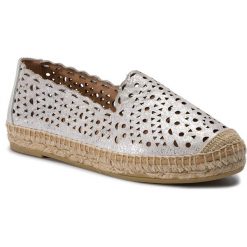 Espadryle KANNA - 19KV9567 Thanos Plata. Szare espadryle damskie marki Kanna, bez wzorów, ze skóry, bez obcasa. Za 449,00 zł.