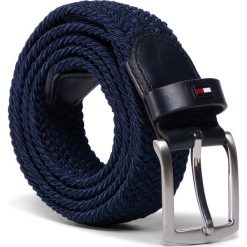 Pasek Męski TOMMY HILFIGER - Denton Elastic 3.5 AM0AM05883 CJM. Niebieskie paski męskie TOMMY HILFIGER, w paski, ze skóry. Za 229,00 zł.