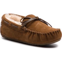 Kapcie EMU AUSTRALIA - Amity W10555 Chestnut. Pomarańczowe klapki damskie EMU Australia, z aplikacjami, z wełny, bez obcasa. Za 429,00 zł.
