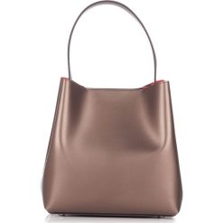 Torebki klasyczne damskie: Skórzana torebka w kolorze jasnobrązowozłotym – (S)40 x (W)45 x (G)15 cm