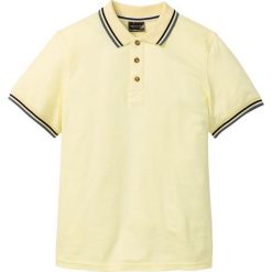 Shirt polo Regular Fit bonprix waniliowy. Brązowe koszulki męskie bonprix, xl, bez wzorów, bez rękawów. Za 44,99 zł.