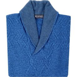 Niebieski kardigan SW12. Niebieskie swetry męskie Lanieri Fashion - swetry męskie, m, bez wzorów, z wełny, casualowe. Za 197,10 zł.