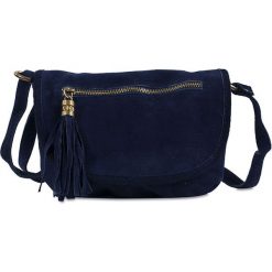 Torebki i plecaki damskie: Skórzana torebka „Nita” w kolorze granatowym – 27 x 19 x 4,5 cm