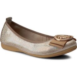 Baleriny LA BALLERINA - 20010-188C Lam Punto Oro/Beige. Żółte baleriny damskie marki La Ballerina, ze skóry, klasyczne, na płaskiej podeszwie. W wyprzedaży za 269,00 zł.