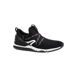Buty do szybkiego marszu PW 140 damskie. Czarne buty do fitnessu damskie marki NEWFEEL, z poliesteru. Za 79,99 zł.