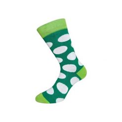 Zielone skarpety w białe grochy. Zielone skarpetki damskie marki Cup of sox, w grochy, z bawełny. Za 24,00 zł.