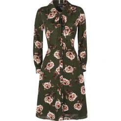 Voodoo Vixen Nora Floral 40s Style Tea Dress Sukienka wielokolorowy. Brązowe sukienki z falbanami Voodoo Vixen, s, z materiału, z kokardą. Za 284,90 zł.