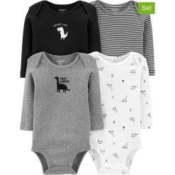 Body (4 szt.) w kolorze białym, czarnym i szarym. Body niemowlęce Carter's. W wyprzedaży za 62,95 zł.