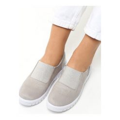 Szare Slip On Miokki. Szare trampki damskie slip on Born2be, ze skóry. Za 34,99 zł.