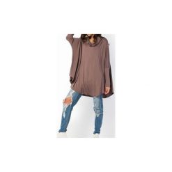 Bluzy damskie: BLUZKA BLUZA MELANGE | OVERSIZE CAPUCCINO