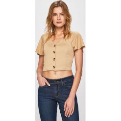 Tally Weijl - Top. Brązowe bluzki damskie TALLY WEIJL, s, bez wzorów, z elastanu, bez kołnierzyka, bez rękawów. W wyprzedaży za 49,90 zł.