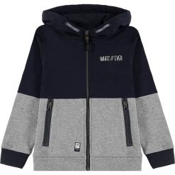 Bluza w kolorze granatowo-szarym. Szare bluzy niemowlęce Tom Tailor Kids, z haftami, z bawełny, bez rękawów, bez kaptura. W wyprzedaży za 105,95 zł.