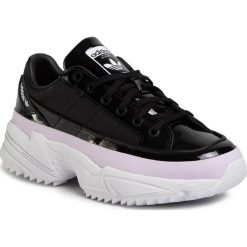 Buty adidas - Kiellor W EG0578 Cblack/Cblack/Prptnt. Czarne półbuty damskie Adidas, na co dzień, bez wzorów, ze skóry ekologicznej, bez obcasa, na płaskiej podeszwie, bez zapięcia. Za 399,00 zł.