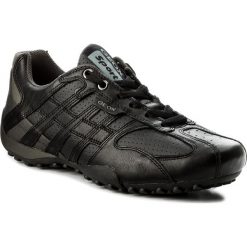 Półbuty GEOX - U Snake K U4207K 00043 C9999 Black. Czarne półbuty męskie Geox, na co dzień, bez wzorów, ze skóry ekologicznej, eleganckie, bez zapięcia. W wyprzedaży za 339,00 zł.